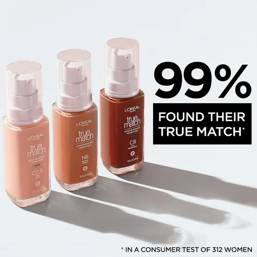 Vista 79 de L'Oreal Paris True Match - Base líquida supermezclable, maquillaje de base líquida de cobertura media, C0.5, ligero, 1 onza líquida
