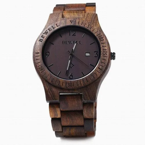 Vista 2 de Bewell W086B - Reloj de pulsera analógico ligero de cuarzo hecho a mano
