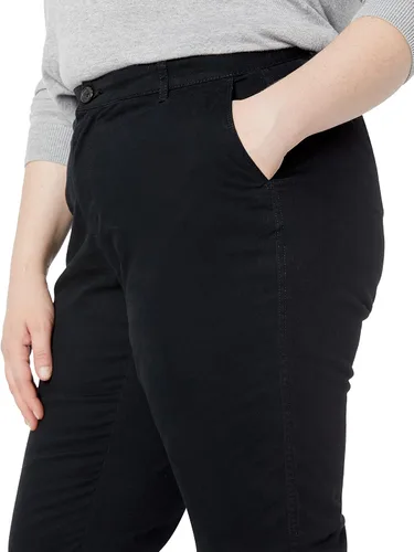 Vista 7 de Tienda Essentials - Pantalones caqui de tiro medio, ajustados y elásticos, tobilleros y con pierna cónica para mujer (disponibles en tallas grandes)