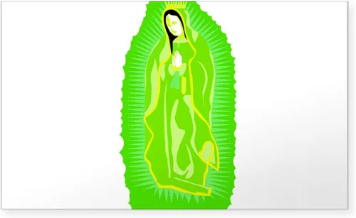Vista 4 de CafePress - Nuestra Señora de Guadalupe con Ángel, calcomanía rectangular para parachoques de auto