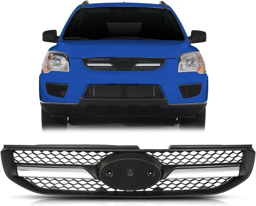 Vista 17 de PIT66 Rejilla, compatible con Freightliner Columbia 2000-2008, rejilla cromada con pantalla de insectos, A1715107000 A1715251003