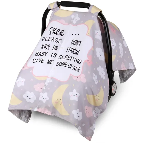 Vista 9 de Metplus Funda para asiento de coche 2 en 1 para bebé, toldo para asiento de coche para bebés, funda de lactancia multiuso para mamá, fundas