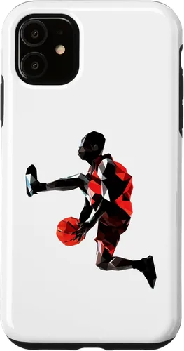 Vista 5 de Funda de baloncesto retro para iPhone 15 con diseño de jugador de baloncesto