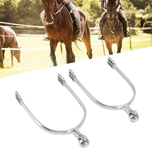 Vista 6 de Pilipane Espuelas de caballo, espuelas de bola de rodillo de acero inoxidable de 5.9 x 3.3 x 0.6 pulgadas, 2 piezas exquisitas espuelas de caballo
