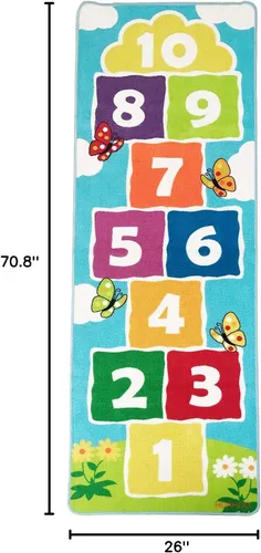 Vista 3 de Hopscotch - Alfombra infantil para aula, decoración de sala de juegos, antideslizante, para niños y niñas, el mejor regalo de ducha