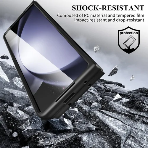 Vista 5 de Foluu Funda delgada para Samsung Galaxy Z Fold 5 con soporte para bolígrafo y protector de pantalla frontal integrado, funda protectora