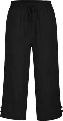 Vista 4 de Ceboyel Pantalones de lino para mujer, pantalones capri casuales de verano 2023, pantalones capri recortados, pantalones ligeros y cónicos, trajes