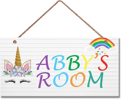Vista 5 de Letrero personalizado, letrero mágico de unicornio, unicornio arcoíris para habitación de niños, decoración de pared con nombre personalizado