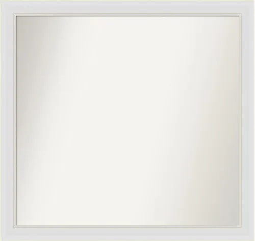 Vista 261 de Amanti Art Espejo de baño blanco para sobre el fregadero, 24 x 26 pulgadas, espejo rectangular blanco y blanco, marco de madera contemporáneo