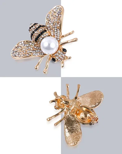 Vista 3 de Dainty Owl Hummingbird Butterfly Dragonfly Peacock Frog Bee Animals Brooch Pin Delicate Crystal Rhinestone Cubic Zirconia Animals and Insect Brooch