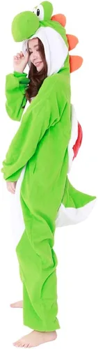 Vista 7 de SAZAC Kigurumi Super Mario Bros. Yoshi - Mono de disfraz de Halloween Verde