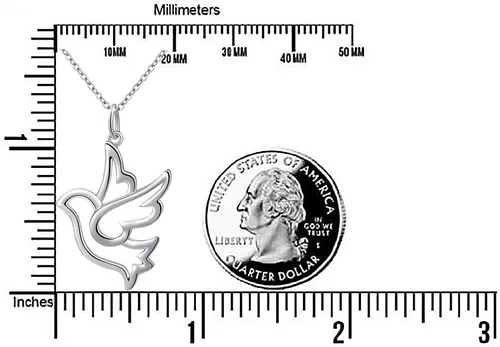 Vista 6 de DAOCHONG Collar con colgante de animal en corazón de plata esterlina S925 de 18 pulgadas