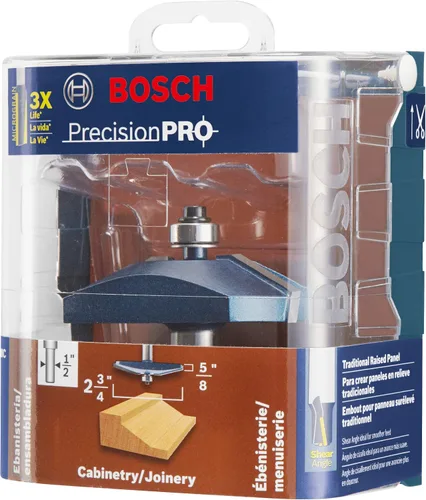 Vista 2 de Bosch 85637MC Broca para enrutador de panel elevado tradicional con punta de carburo de 2-3/4 pulgadas x 5/8 pulgadas