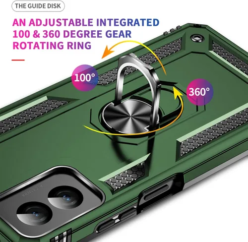 Vista 6 de Yiakeng Funda para Moto G Power 5G 2024 con protector de pantalla: [probada contra caídas de grado militar] Soporte de anillo a prueba de golpes