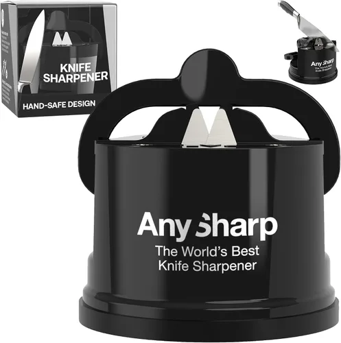 Vista 23 de AnySharp – EDICIONES – Afilador de cuchillos manos libres - Herramienta de afilado fácil de usar con base de succión PowerGrip y ángulo