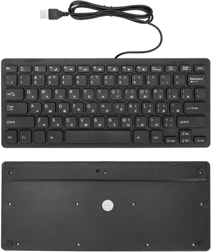 Vista 5 de SUNGOOYUE Teclados de computadora para PC, diseño ergonómico, ultrafino, mini duradero de 78 teclas, teclado USB con cable para PC, portátil