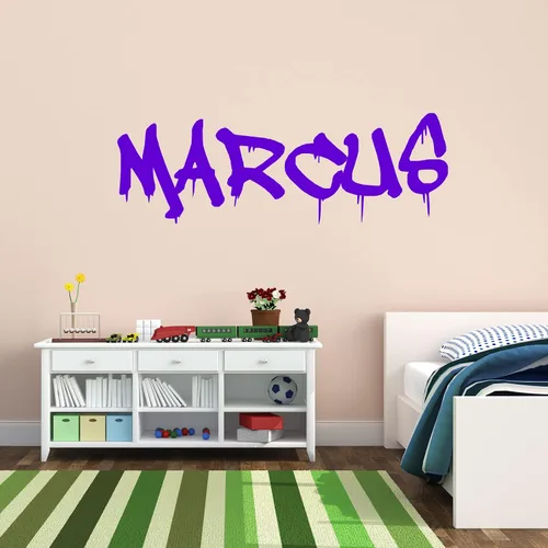 Vista 9 de VWAQ Calcomanía de pared personalizada con nombre de graffiti – Adhesivo decorativo de vinilo personalizado para niños, gráfico de hip hop, CSGN5
