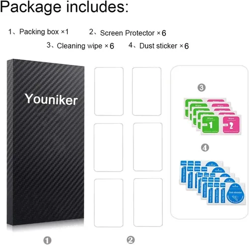 Vista 5 de Paquete de 6 protectores de pantalla compatibles con Xiaomi Smart Band 7 Pro, compatibles con Xiaomi Band 7 Pro, protectores de pantalla