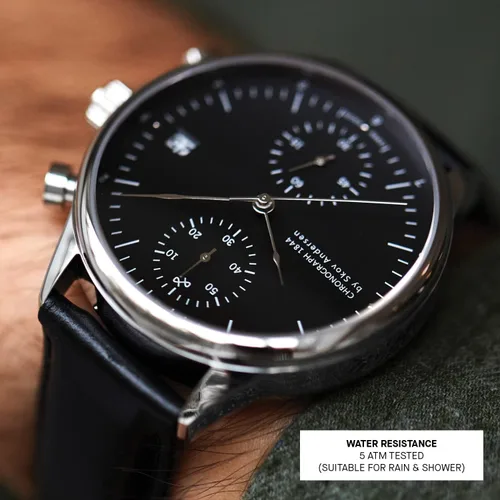 Vista 3 de 1844 Cronógrafo Reloj para hombre, acero inoxidable, analógico, resistente al agua
