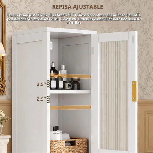 Vista 8 de Feonase Gabinete de almacenamiento de baño de 67 pulgadas de alto para Blanco perla