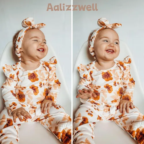 Vista 2 de Aalizzwell Conjunto de mameluco acanalado para bebé recién nacido prematuro para otoño e invierno