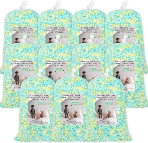 Vista 13 de Relleno para saco de boxeo de 5 libras, relleno de frijoles para almohada y puf, relleno de espuma viscoelástica triturada, relleno para saco