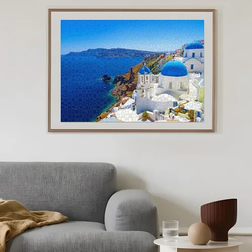 Vista 6 de Rompecabezas de 1000 piezas para adultos, adolescentes y niños – Desafiante de arte fino, rompecabezas de 1000 piezas del mar Egeo, regalo de juego
