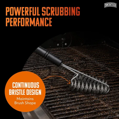 Vista 3 de Brushtech Cepillo de plancha XL – Herramienta de limpieza resistente sin cerdas con resortes de alambre de acero inoxidable trenzados dobles, lazo