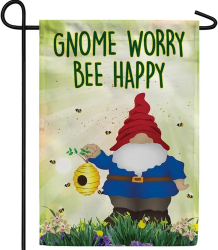 Vista 27 de A Little Rain Gnome Umbrella Garden Flag 12.5" x 18" Double Sided