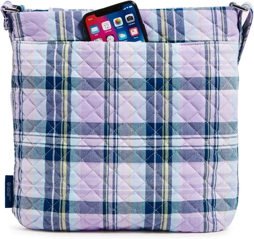 Vista 2 de Vera Bradley Bolso cruzado hipster de algodón con triple cremallera para mujer