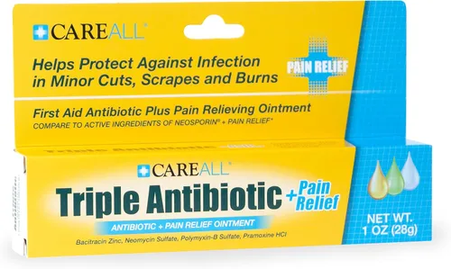 Vista 5 de Ungüento antibiótico triple de 1 oz + alivio del dolor, doble acción máxima fuerza ungüento de primeros auxilios calma y cura dolores menores