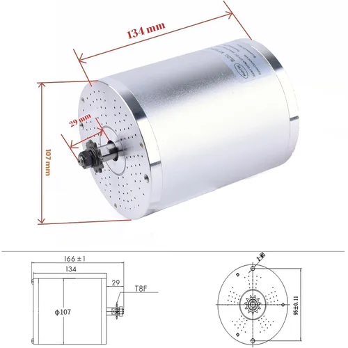 Vista 7 de Motor sin escobillas CC 3000W 72V Motor eléctrico de alta potencia Controlador sin escobillas 50A Motor de scooter Go Kart Kit de motor eléctrico