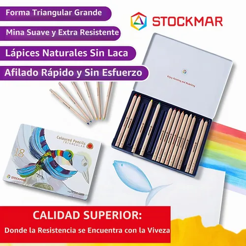 Vista 3 de STOCKMAR Lápices de colores triangulares 18 colores + 1 lápiz de grafito