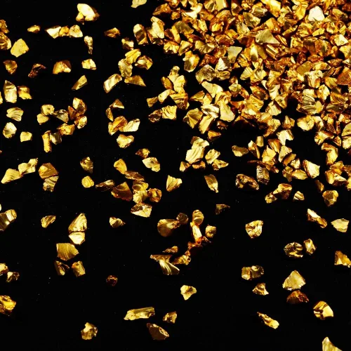 Vista 16 de Brillantinas metálicas irregulares de vidrio triturado, espolvorea con purpurina gruesa, dorado, 3.53 oz, 5/64 – 5/32 pulgadas, para manualidades