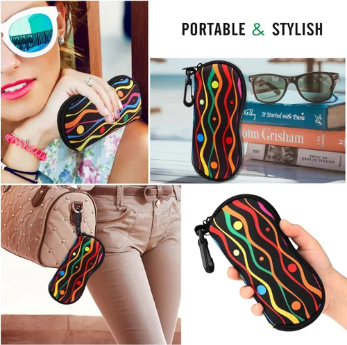 Vista 71 de MoKo - Estuche suave, ultra ligero, de neopreno, para lentes de sol, con cremallera y clip para cinturón