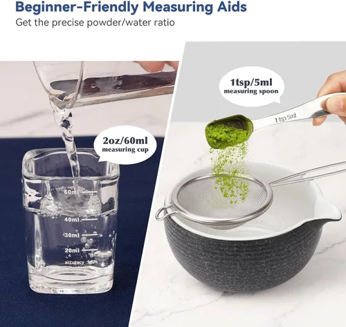 Vista 2 de Joiish Juego de 10 batidores de matcha, kit de matcha con cuchara medidora