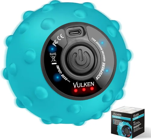 Vista 9 de Bola de Masaje Vibratória Vulken para Recuperación Muscular con SphereStrap – Objetivo Áreas de Difícil Acceso, Masaje de Espalda Sin Manos. Bola