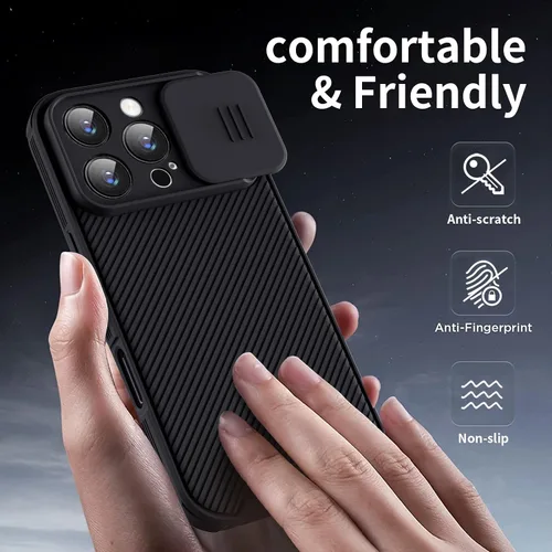 Vista 4 de Funda magnética para iPhone 16 Pro Max, funda protectora de cámara para iPhone 16 Pro Max [compatible con carga MagSafe] con cubierta deslizante