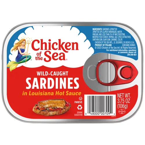 Vista 20 de Chicken of the Sea - Sardinas en salsa picante de Louisiana, 3.53 onzas. Paquete (Caja de 36), Sardinas capturadas en el medio silvestre