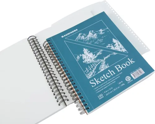 Vista 3 de Bachmore - Bloc de bocetos de 9 x 12 pulgadas, 100 hojas de cuaderno de bocetos encuadernado en espiral para artistas profesionales y aficionados