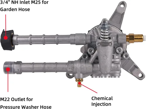 Vista 2 de Bomba de lavado a presión vertical de eje de 7/8 pulgadas para SRMW22G26-EZ 2.2G24 2.2 2.2 2.5 GPM 2600-3000 PSI para Troy Bilt Karcher Craftsman