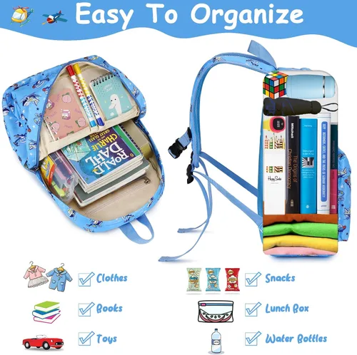 Vista 4 de CAMTOP Mochila preescolar para niños, mochila de jardín de infantes, mochila escolar, M