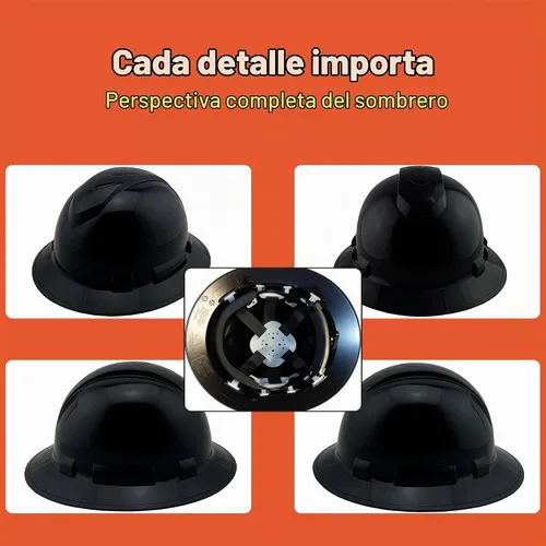 Vista 3 de Texas America Safety Company Casco duro RIDGELINE de ala completa con ajuste de perilla de 6 puntos y bolsa
