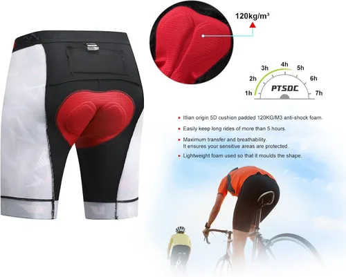 Vista 6 de Conjuntos de jersey de ciclismo para hombre, 5D, acolchado, de manga corta, trajes de ciclismo de secado rápido