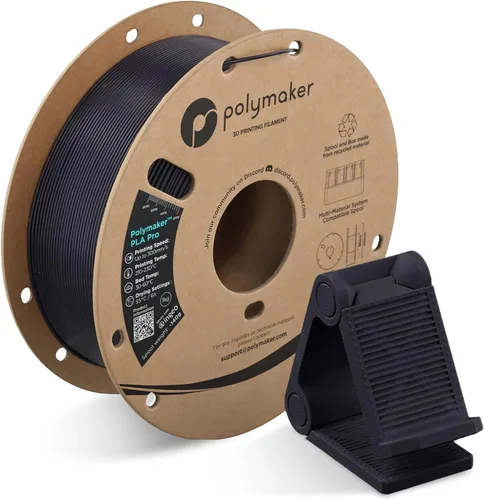 Vista 36 de Polymaker PLA Pro Filament 1.75mm 1KG Black, High-Impact Resistance Tough, High Speed Up to 300mm/s, Clean Surface, Low-Warp, Easy to Print on