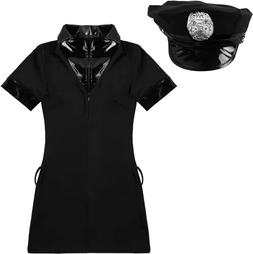 Vista 5 de Disfraz sexy de policía para mujer, disfraz de uniforme de policía sucio para Halloween