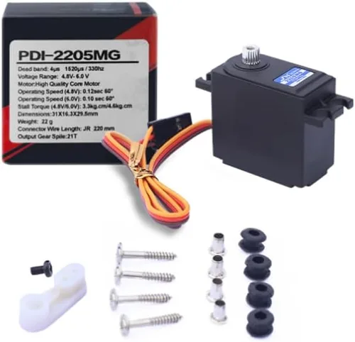Vista 2 de JX PDI-2205MG Servo 10.1 lbs Metal Digital Gear Compatible con FY-S3 Flyby SB1513 RC Car
