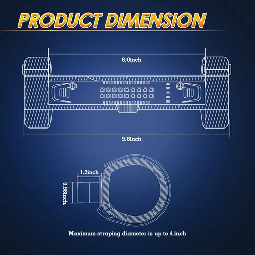 Vista 2 de Luz de cúpula UTV alimentada por baterías, montaje en barra enrollable, luz interior LED, luces de persecución, luces de mapa para UTV SXS Polaris