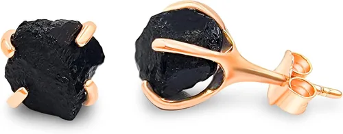 Vista 59 de Aretes de piedra preciosa natural en bruto con oro rosa sobre plata de ley 925, 6 a 0.276 in, regalo de piedra de nacimiento de calidad genuina