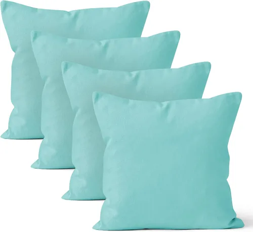 Vista 29 de Encasa XO Juego de 2 fundas de almohada de 12 x 12 pulgadas, color beige, sin rellenos, fundas de almohada de algodón para sala de estar, cama